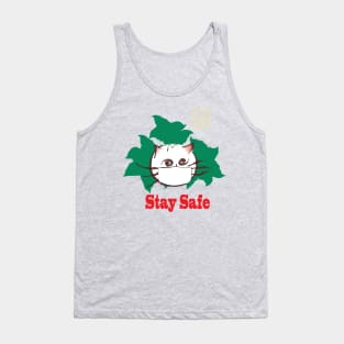 Stay safe cute cat Tank Top